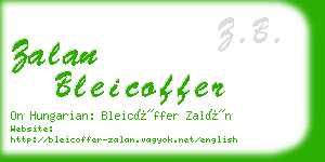 zalan bleicoffer business card